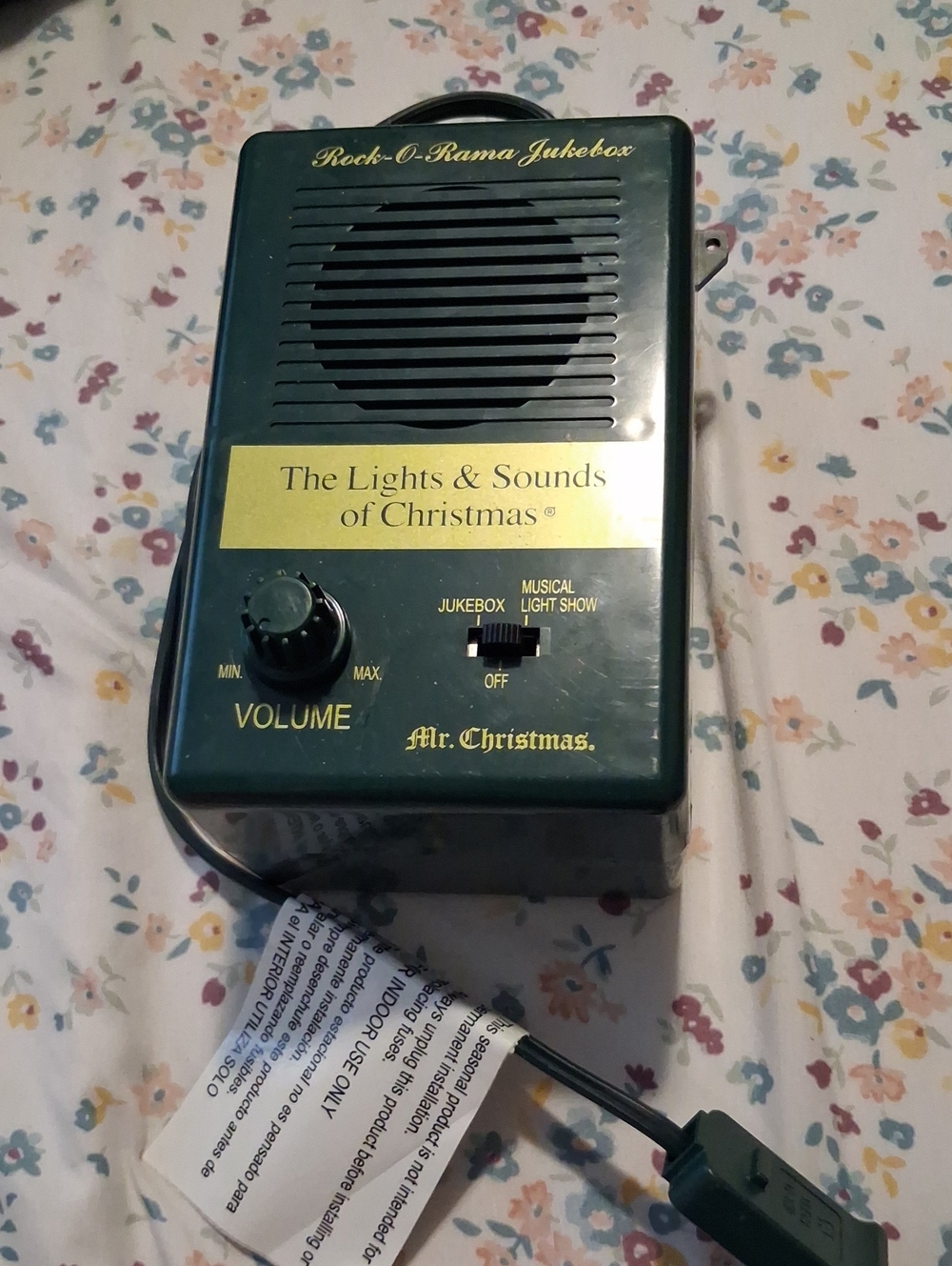 Green 'The Lights & Sounds of Christmas' Jukebox Audio Unit.No JUKEBOX